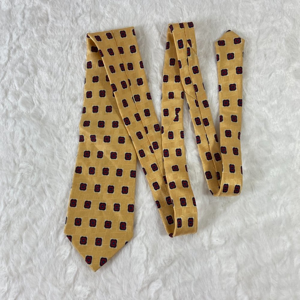 Vintage Lands End 100% Imported Silk Made in USA Geometric Foulard Print